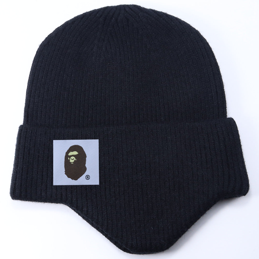 Stussy Hat Winter Knitted Hat Men's and Women's Warm Ear Protector Outdoor Wool Hat