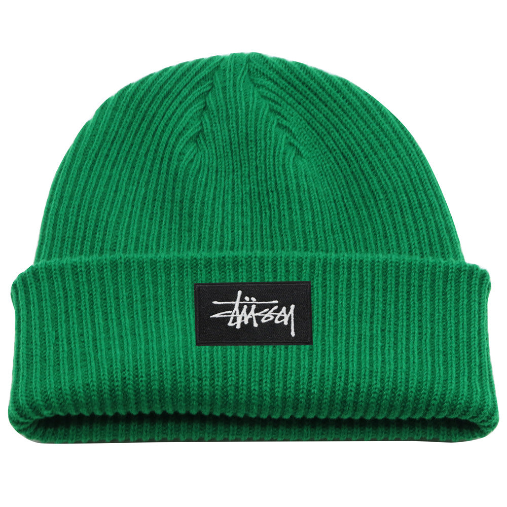 Stussy Hat Winter Solid Color Knitted Hat Skateboard Sports Wool Warm Hat