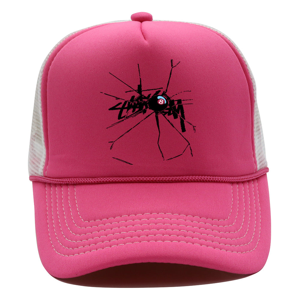 Stussy Hat Mesh Cap Couple Sun Hat Summer Print Baseball Cap Casual Sun Protection Cap