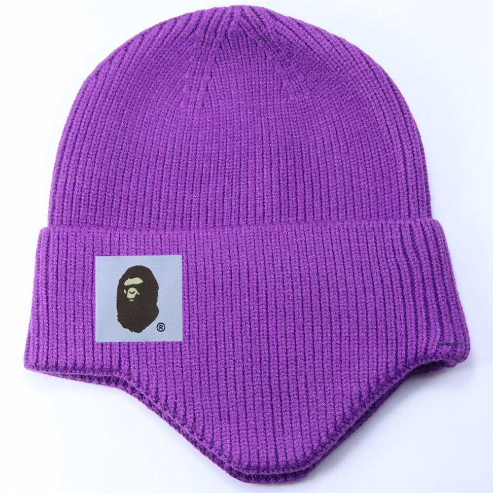 Stussy Hat Winter Knitted Hat Men's and Women's Warm Ear Protector Outdoor Wool Hat